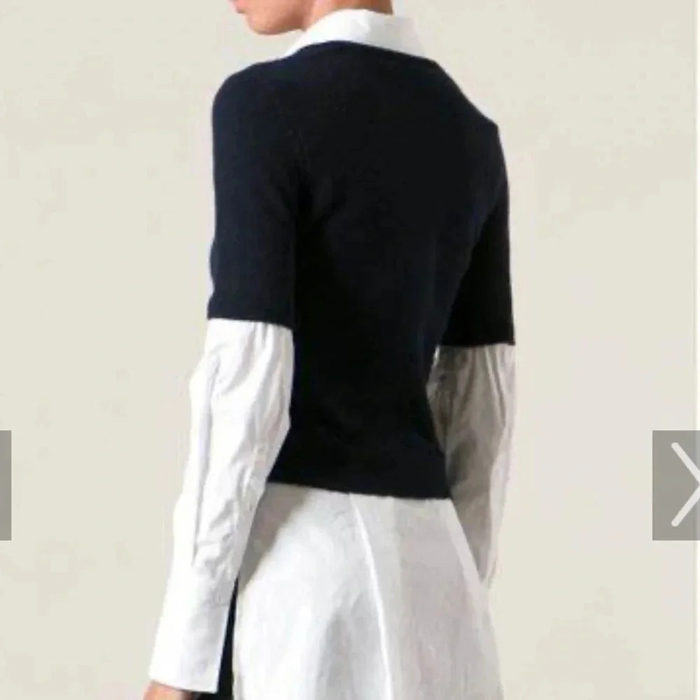 Alexander McQueen Designer Elegant Black and White Layered Women's Top - Picture 9 of 11